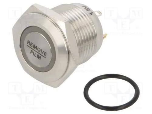 Interruptor: Antivandalismo, Pos: 2, Spst-No, 2a/48vdc, Ip65, 16mm