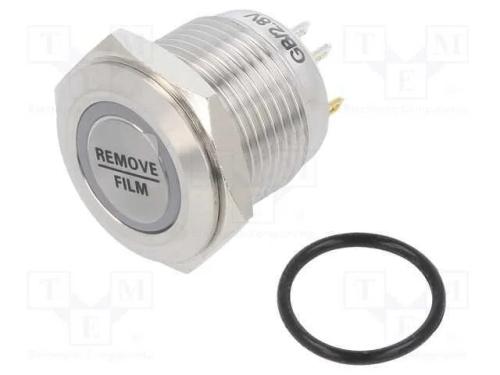Interruptor: Antivandalismo, Pos: 2, Spst-No, 2a/48vdc, Ip65, 16mm