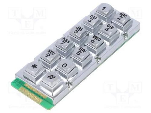 Teclado: metal, Quant.de bot: 12, não disp, metal.