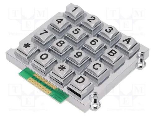 Teclado: metal, Quant.de bot: 16, não disp, metal.