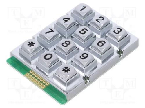 Teclado: metal, Quant.de bot: 12, não disp, metal.
