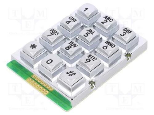 Teclado: metal, Quant.de bot: 12, não disp, metal.