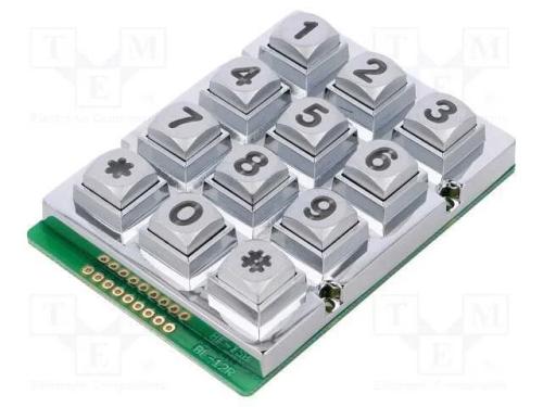 Teclado: metal, Quant.de bot: 12, LED, metal, 200.