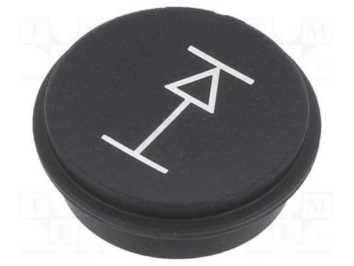 Tecla, redonda, 21mm, preto, 09