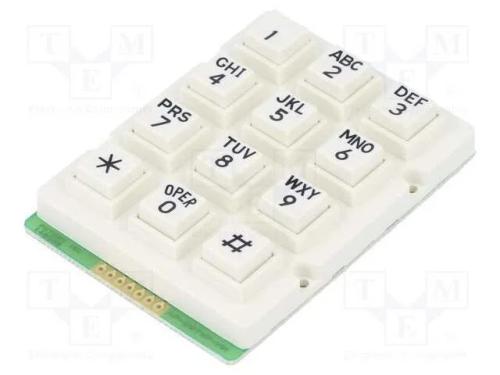 Teclado: plástico, Quant.de bot: 12, não disp, pl.