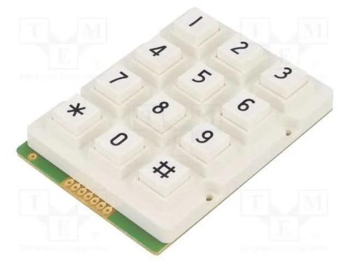 Teclado: plástico, Quant.de bot: 12, não disp, pl.