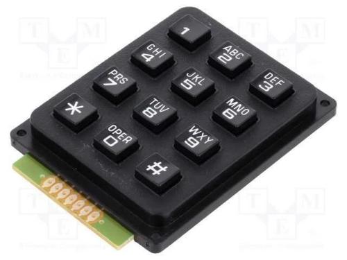 Teclado: plástico, Quant.de bot: 12, não disp, pl.