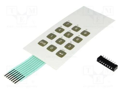 Teclado: de membrana, Quant.de bot: 12, W: 52mm, .