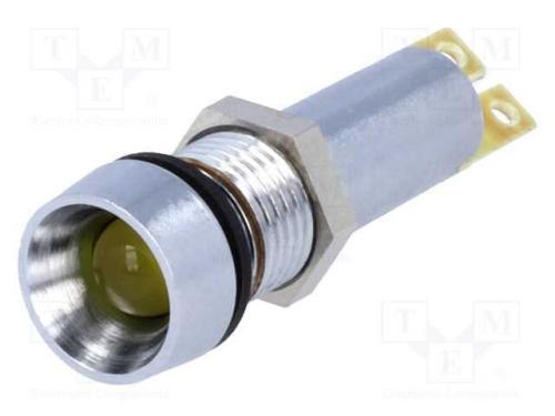 Luz Indicadora: Led, Côncavo, Amarela, 24vdc, 8,4.