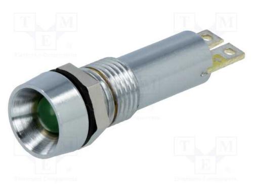 Luz Indicadora: Led, Côncavo, Verde, 24vdc, 8,4mm.