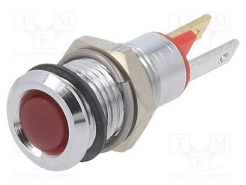 Luz indicadora: LED, plana, vermelho, 2VDC, 8mm, .