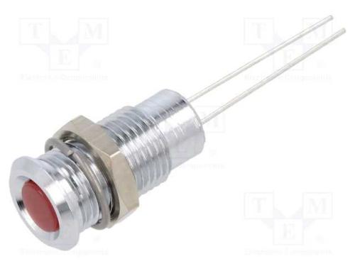 Luz indicadora: LED, plana, vermelho, 2VDC, 8mm, .