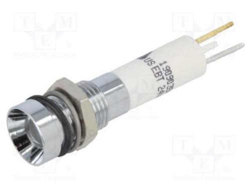 Luz indicadora: LED, côncavo, branco, 24VDC, 24VA.