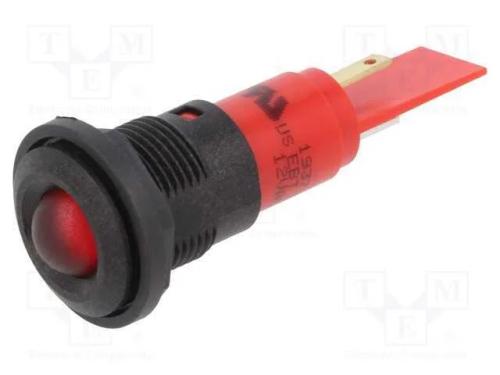 Luz indicadora: LED, vermelho, 12VDC, 12VAC, 16mm