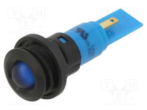 Luz indicadora: LED, azul, 24VDC, 24VAC, 16mm