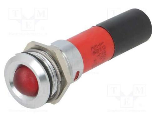 Luz indicadora: LED, vermelho, 230VAC, 16mm