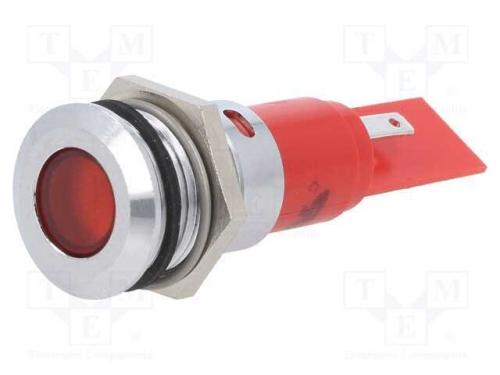 Luz indicadora: LED, vermelho, 24VDC, 24VAC, 16mm