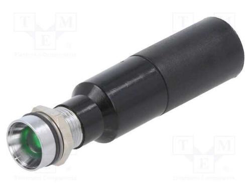 Luz indicadora: LED, côncavo, verde, 230VAC, 8mm