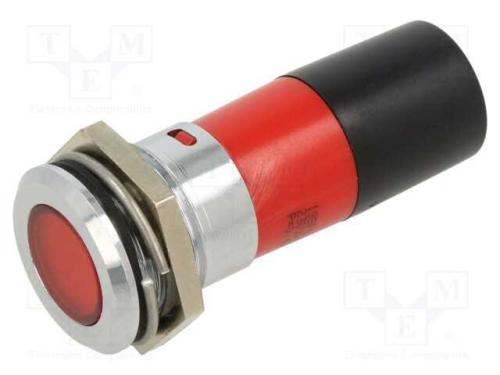 Luz indicadora: LED, vermelho, 230VAC, 22mm