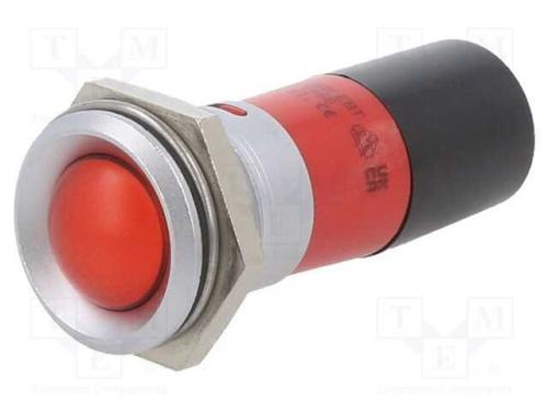 Luz indicadora: LED, vermelho, 230VAC, 22mm