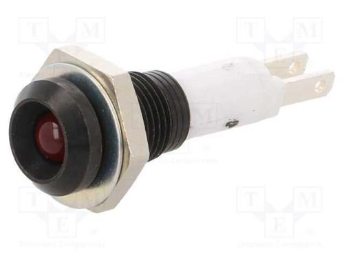 Luz Indicadora: Led, Côncavo, Vermelho, 9mm, para.