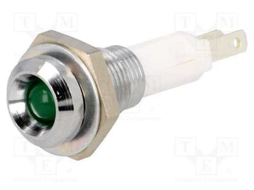 Luz Indicadora: Led, Côncavo, Verde, 9mm, para Im.