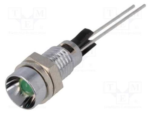 Luz Indicadora: Led, Côncavo, Verde, 6mm, para Im.