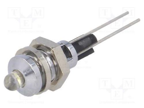 Luz Indicadora: Led, Convexa, Branco, 6mm, para I.