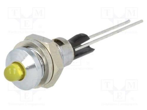 Luz Indicadora: Led, Convexa, Amarela, 6mm, para .