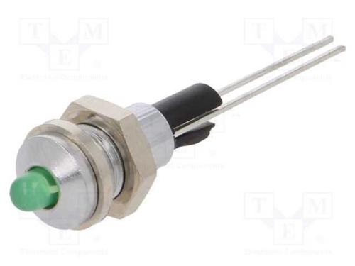 Luz Indicadora: Led, Convexa, Verde, 6mm, para Im.