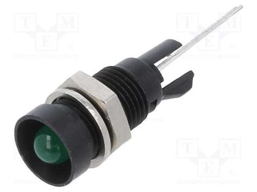Luz Indicadora: Led, Côncavo, Verde, 8mm, para Im.