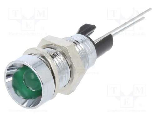 Luz Indicadora: Led, Côncavo, Verde, 8mm, para Im.