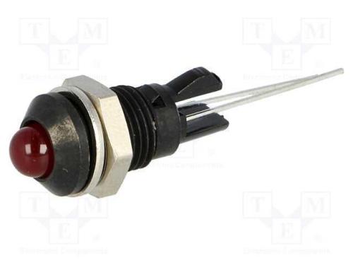 Luz Indicadora: Led, Convexa, Vermelho, 8mm, para.