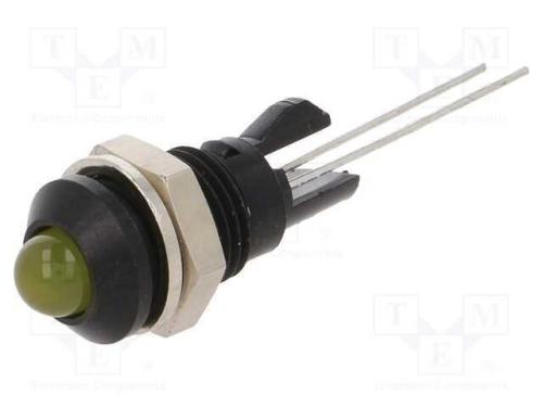 Luz Indicadora: Led, Convexa, Amarela, 8mm, para .