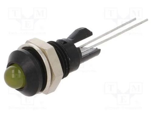 Luz Indicadora: Led, Convexa, Amarela, 8mm, para .