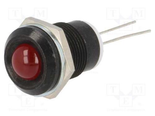 Luz Indicadora: Led, Convexa, Vermelho, 12mm, par.