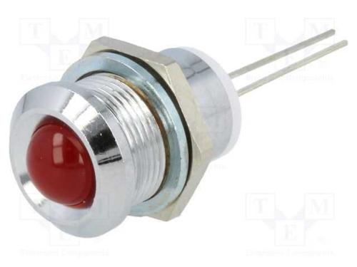 Luz Indicadora: Led, Convexa, Vermelho, 12mm, par.