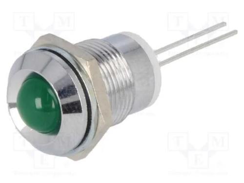 Luz Indicadora: Led, Convexa, Verde, 12mm, para I.