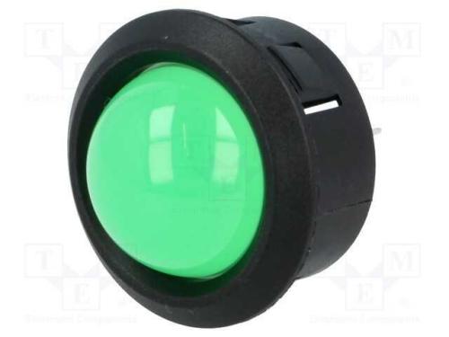 Luz Indicadora: Led, Convexa, Verde, 25,65mm, par.