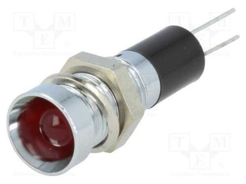 Luz Indicadora: Led, Côncavo, Vermelho, 12vdc, 8m.