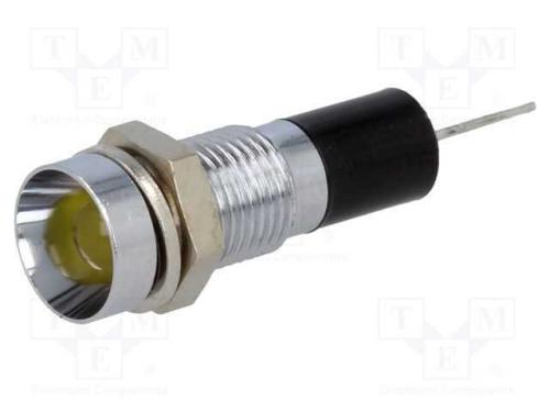 Luz Indicadora: Led, Côncavo, Amarela, 24vdc, 8mm.