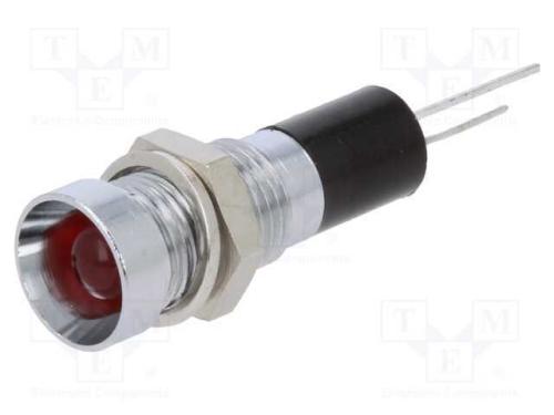 Luz Indicadora: Led, Côncavo, Vermelho, 24vdc, 8m.