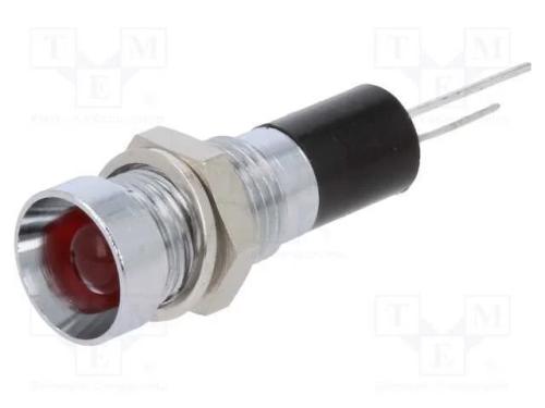 Luz Indicadora: Led, Côncavo, Vermelho, 24vdc, 8m.