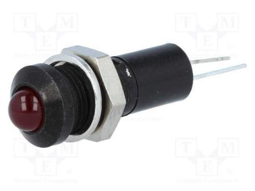 Luz Indicadora: Led, Convexa, Vermelho, 24vdc, 8m.