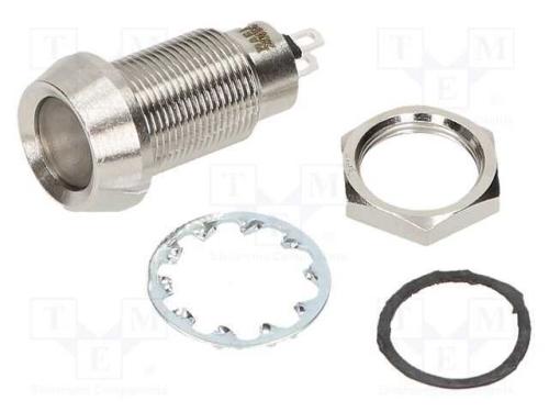 Luz indicadora: LED, côncavo, verde, 24÷28VDC, 12.