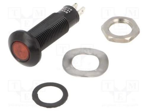 Luz indicadora: LED, plana, vermelho, 12÷28VDC, 1.