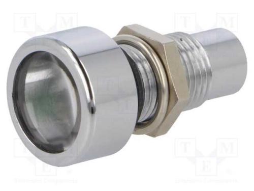 Luz indicadora: LED, convexa, verde, 8,2mm, IP67,.