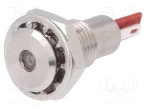 Luz indicadora: LED, plana, vermelho, 24VDC, 12,1.