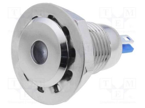 Luz indicadora: LED, plana, branco, 12VDC, 12mm, .