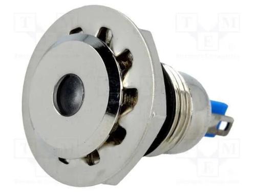 Luz indicadora: LED, plana, branco, 24VDC, 12mm, .